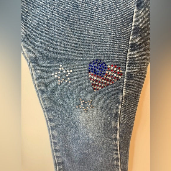 Vintage Y2K 90s 00s Limited Too Embellished Bedazzled  Jeans USA Stars BootCut 7 - Picture 3 of 11
